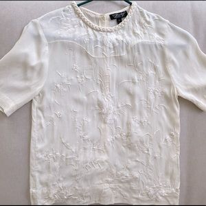 Gorgeous Ivory Embroidered Topshop Blouse